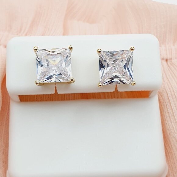 "8MM S925 Sterling Silver CZ Stud Earrings for Women/Girl, US19251037 - Picture 5 of 11